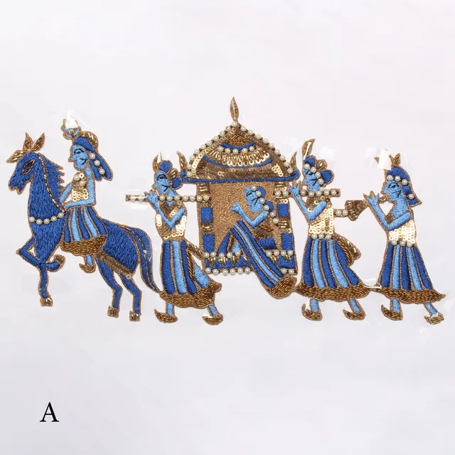 Bridal-procession baarat style patch/Figurine-patches/Folklore-patches