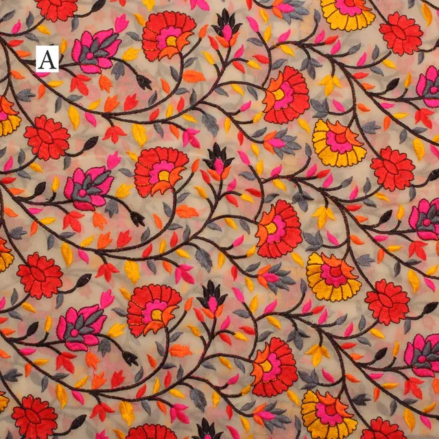 Prime-floral sportive fabric/Bold-fabric/Embroidered-fabric/Chic-fabric