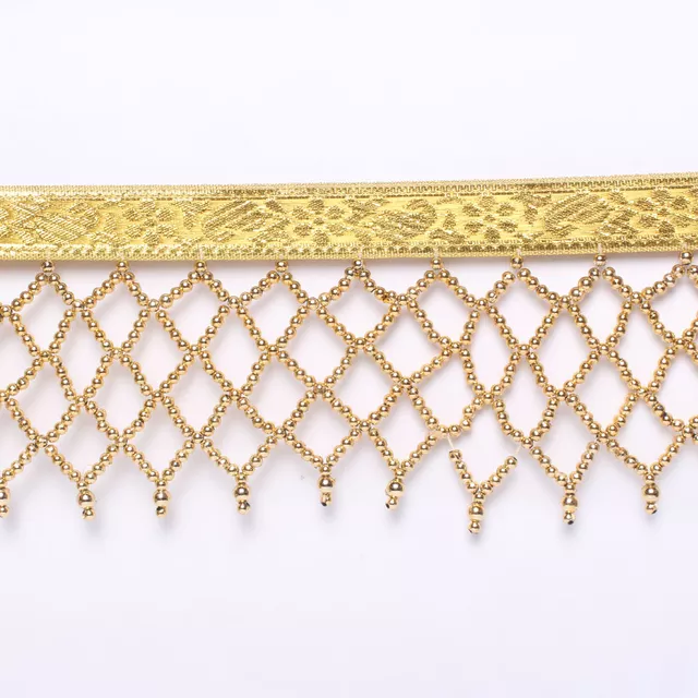 Beads-jaali royal lush lace/Zari-lace/Bridal-lace/Lace-border/Sari-lace