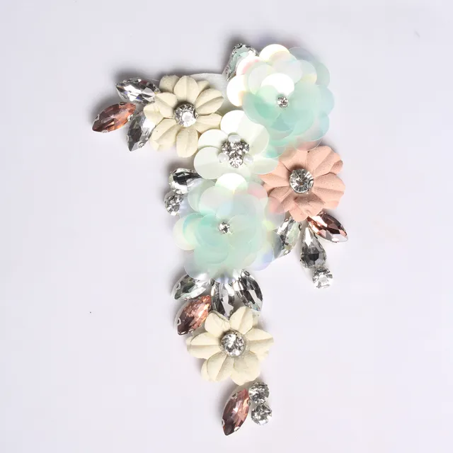 Sequin-scales fancy diamante floral patch/Applique-patch/Stylish patch