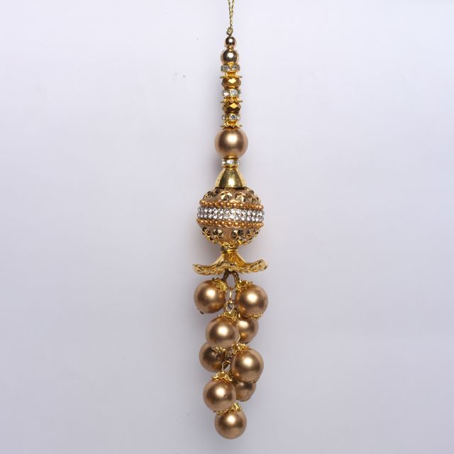 Flower held cherry bunch grand ornamented rivets, beads and stones royal style hangings