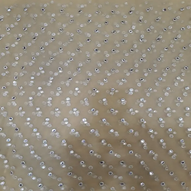 Silver dots party net fabric/Chic-fabric/Dress-fabric/Design-fabric/DIY