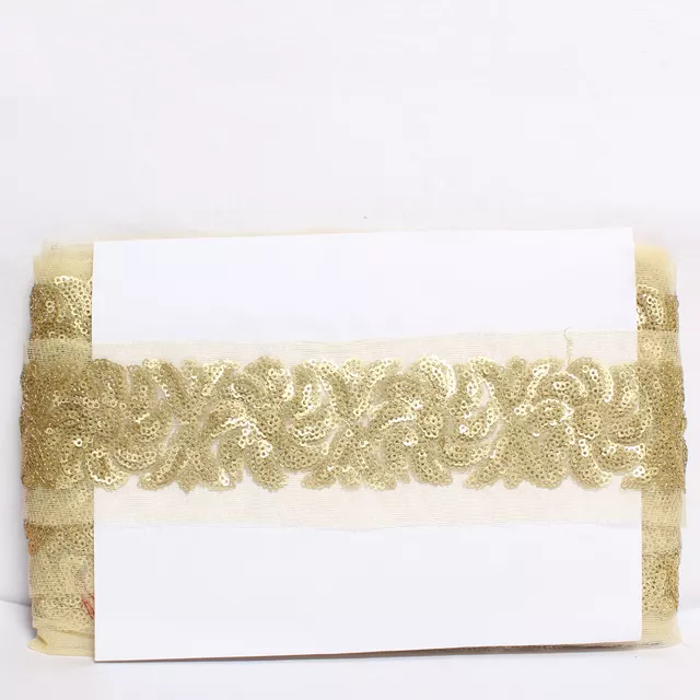 Arty floral sequins border/Illusion-lace-border/Royal-border/Bridal-DIY