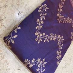 Purple Coloured Zig Zag Jacquard Silk