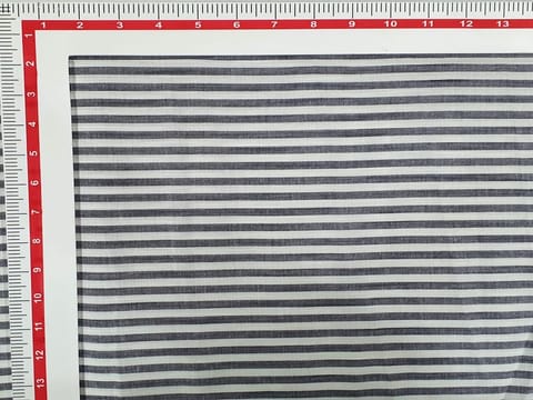 Cadet Grey and White Yarn Dyed Rayon Stripe