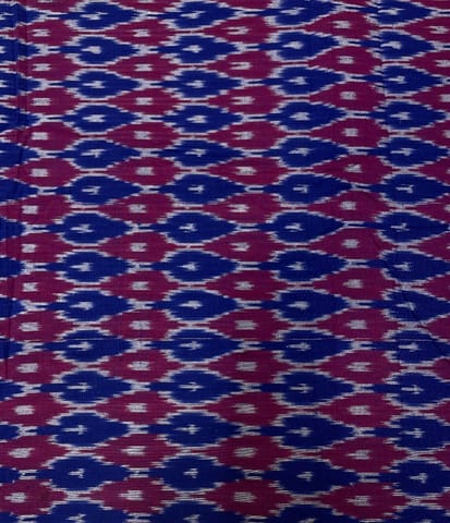 Purple Blue Cotton Ikkat Fabric
