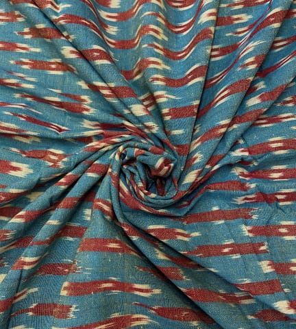 Blue Cotton Ikkat Fabric