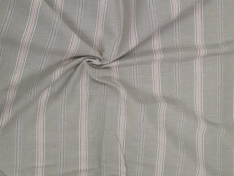 Sage Green and White Yarn Dyed Stripe Cotton Flex Fabric