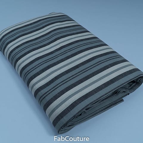 Grey Colour Cotton Rayon Multi Color Stripes