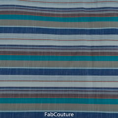 Multi Colour Cotton Khadi Uneven Stripes
