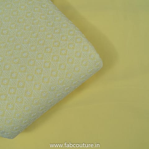 Lemon Color Georgette Embroidery Set