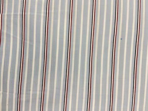 Sky Blue and White Yarn Dyed Stripe Fabric