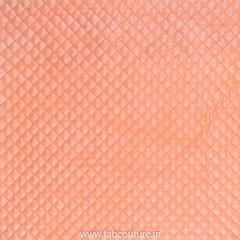 Peach Polyster Raw Silk Quilted Fabric
