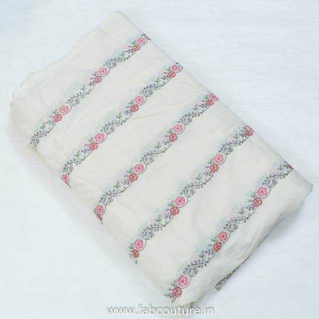 Kora Cotton Thread Embroidered Fabric
