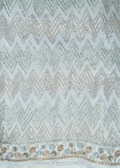 Georgette Golden & Silver Sequins Embroidered Fabric