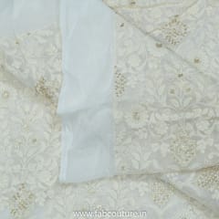 Georgette Sequins With Thread Embroidered Fabric