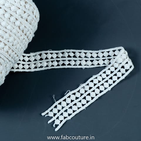 White Dyeble Cotton Lace 10 Meter Piece