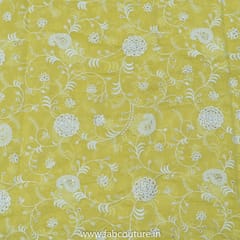 Yellow Color Mal Chanderi Embroidery