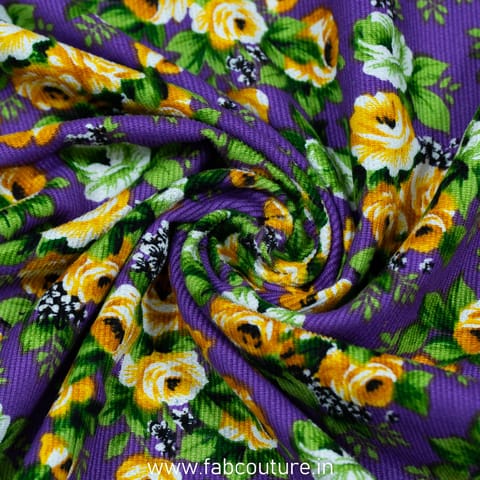 Floral Corduroy Print Fabric
