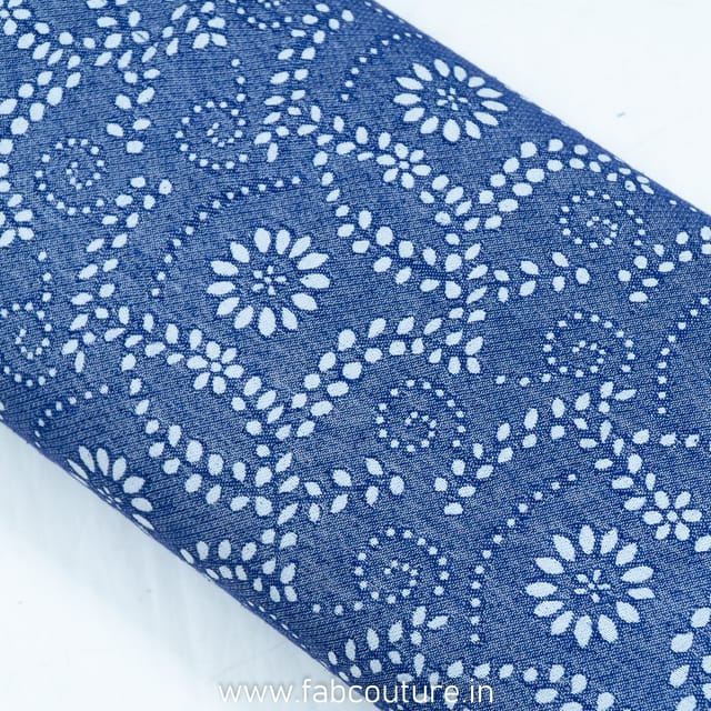 Blue Jacquard Fabric