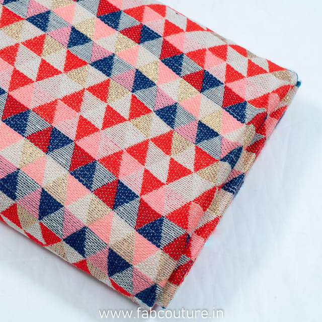 Multi Color Triangle Jacquard Fabric