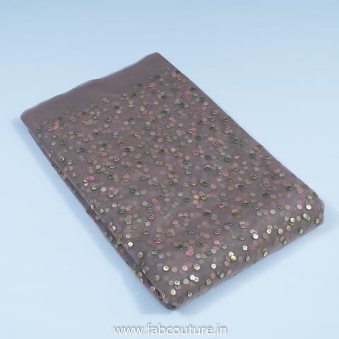 Mouse Brown Color Net Embroidery (1.5 Meter Cut Piece )