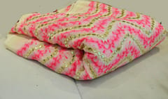 Pink Gota Patti Chinon Chiffon Fabric