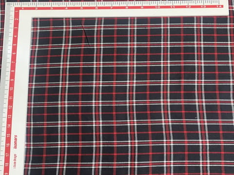 Black and White Yarn Dyed Cotton Oxford Check Fabric