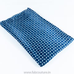 Blue Color Mashru Silk Ajrakh Print