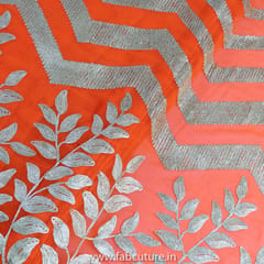 Orange Color Georgette Embroidery