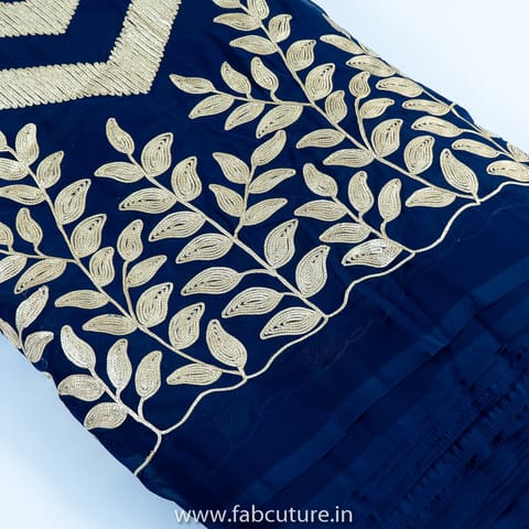 Navy Blue Color Georgette Embroidery