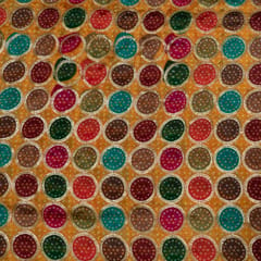 Mustard Chinon Chiffon Embroidery With Print