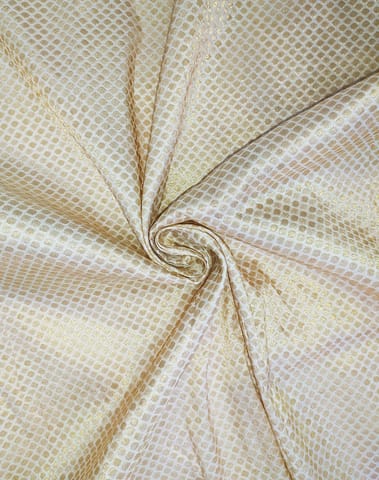 White Silk brocade fabric