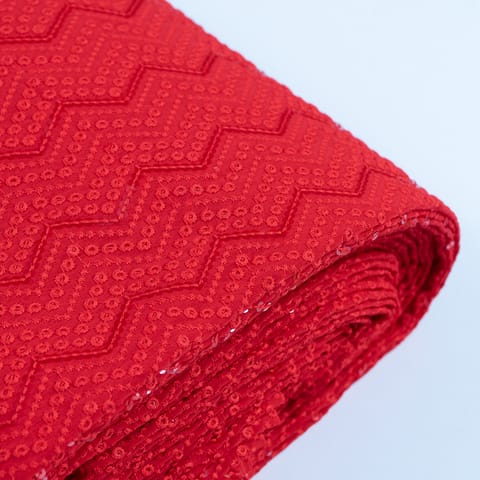 Red Georgette Lakhnavi Embroidery