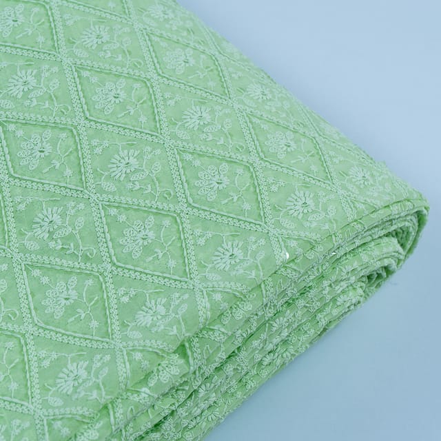 Pista Green Georgette Lakhnavi Embroidery
