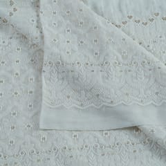 White Dyeable Georgette Thread Embroidery