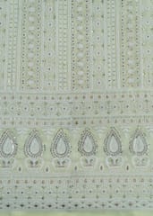 Lemon Color Georgette Thread Embroidery
