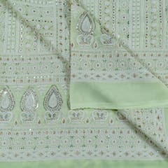 Mint Green Color Georgette Thread Embroidery