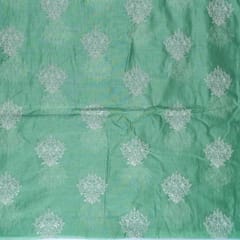 Green Color Chanderi Thread Embroidery
