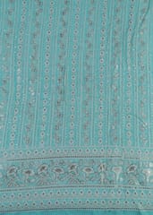 Firozi Color Georgette Thread Embroidery