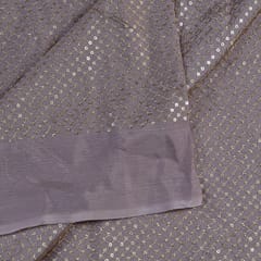 Taupe Grey Color Chinon Chiffon Sequins Embroidery