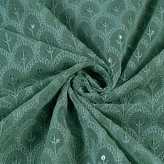 Pista Green Color Georgette Chikan Embroidery