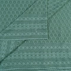 Pista Green Color Georgette Chikan Embroidery
