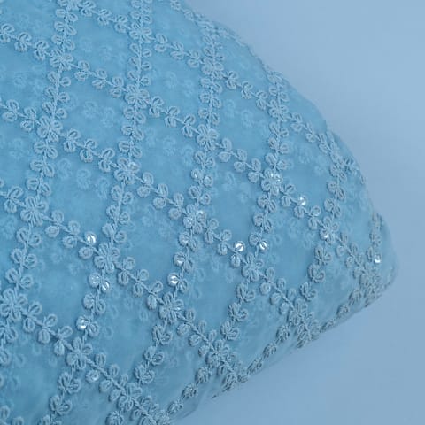 Sky Blue Color Georgette Embroidery (80 cmt Piece)