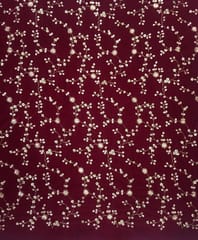 Cherry Red Micro Velvet Embroidery