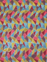 Geometric Pattern of Sequins work with Bandhani Print on Semi Chinnon