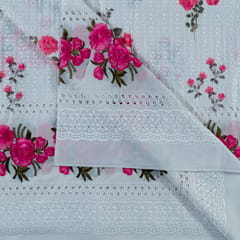 Majenta Color Cotton Thread Embroidery