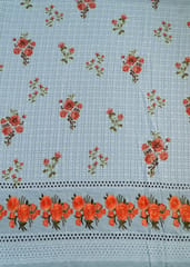 Orange Color Cotton Thread Embroidery