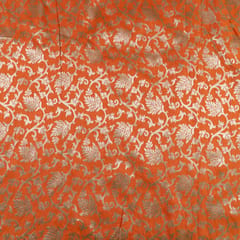Orange Color Silk Jacquard