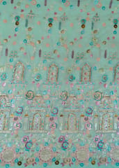 Mint Green Georgette Thread With Sequins Embroidery